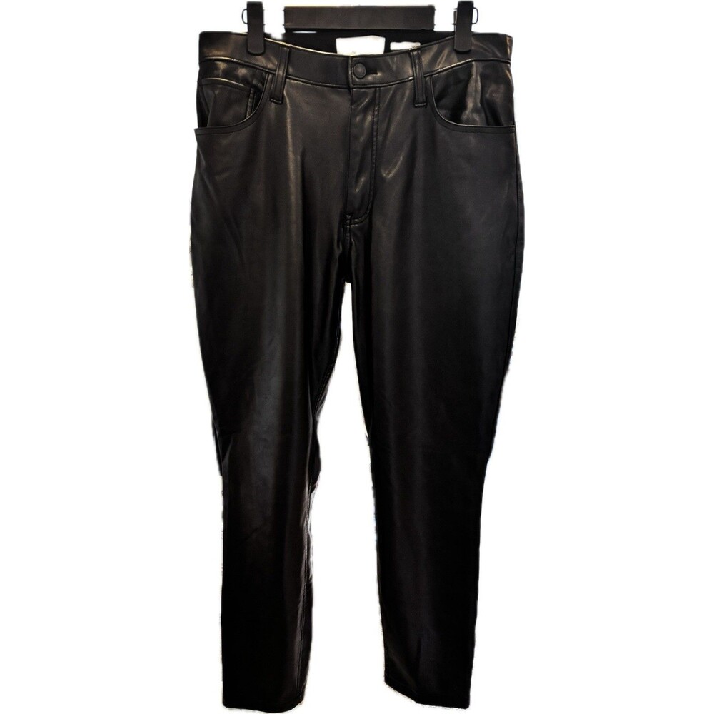 Abercrombie & Fitch Curve Love Vegan Leather Black The Skinny Pant Sz 31/12